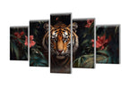 5 Pack Diamond Painting Kits Flower Tiger Large Diamond Painting Kits for Adults, Crystal Rhinestone Gems Arts and Crafts, DIY Full Drill Embroidery Paintings, Home Decor 250x150cm/100x60in q-2011