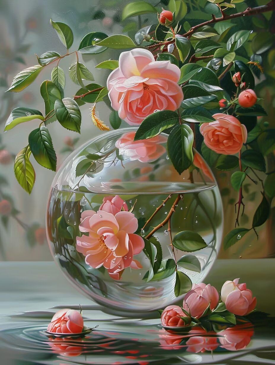 Diamond Art Kits for Adults Rose, 5D Diamond Painting 36x48in, 3-1404