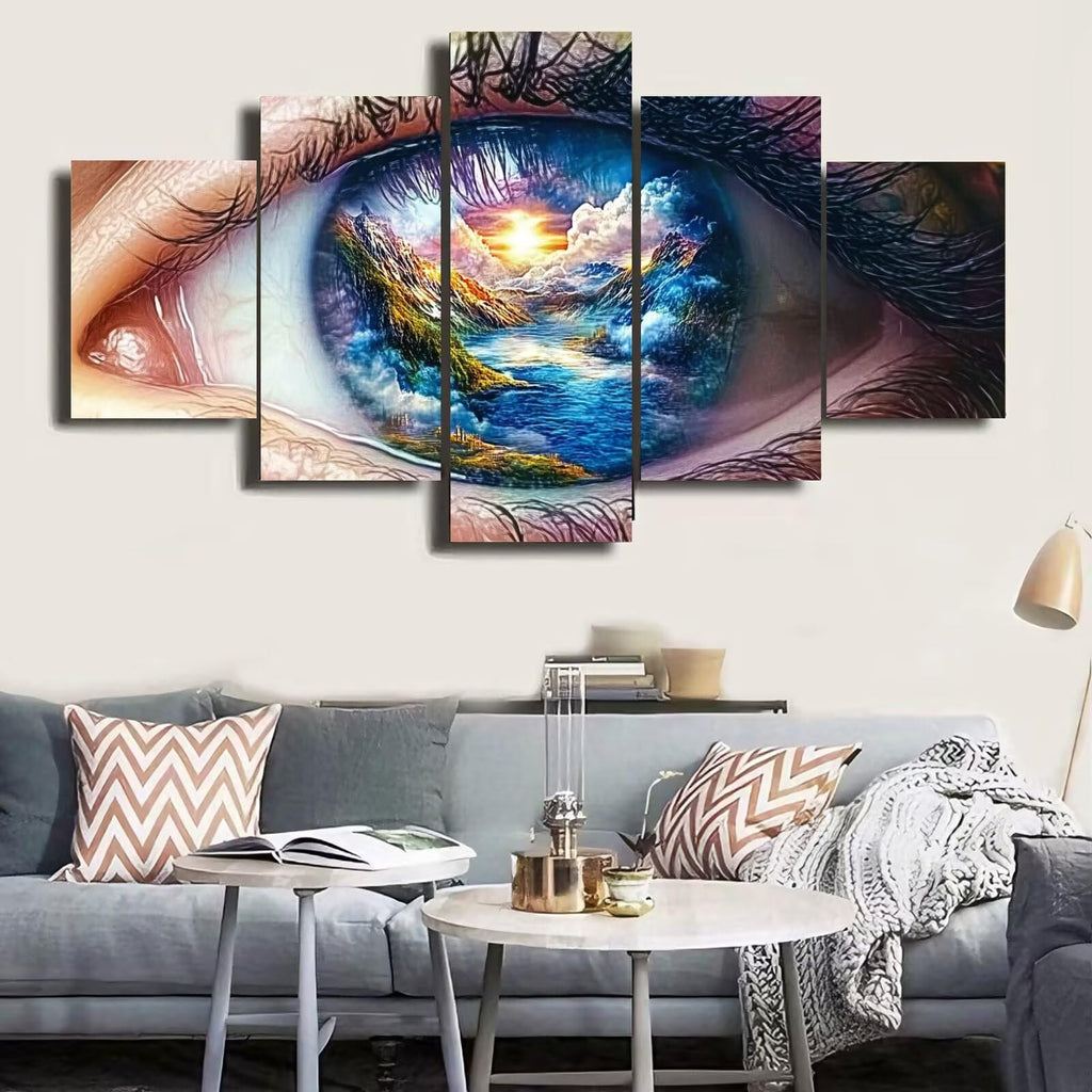 Diamond Painting Kit Fantasy Diamond Art Kits for Adults Eyes 2 Full Drill Diamond Dots Crystal Rhinestone Gems Arts and Crafts for Home Decor Gifts for Women Teenage Girls 59x118in 5 Panel 0b-1108