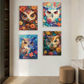 4 Pack Flower Diamond Art Kits 24x36inch Diamond Painting Owl, Full Square Drill Gem Art Painting Kits DIY Crystal Embroidery Cross Stitch Arts and Crafts for Girls 8-12, Home Wall Decor Gifts O-445y