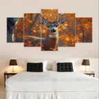 Diamond Painting Kit Deer Diamond Art Kits for Adults Animal 6 Full Drill Diamond Dots Crystal Rhinestone Gems Arts and Crafts for Home Wall Decor gifts for Women teenage girls 59x118in 5 Panel 0b-168