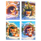 4 Pack Animal Diamond Art Kits for Adults 24x36inch 5D Gem Paint by Numbers Kit for Adults, Full Drill Fox Diamond Painting Kits for Beginners, DIY Wall Art Crystal Painting Craft Kits Gifts O-152y