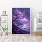 Cherry Blossoms Diamond Art Kits for Adults Beginners, Ocean Diamond Painting Large 36x48inch, 5D Gem Art Crafts for Adults Mosaic Kits, Full Drill Square Dimond Crystal Paintings, Home Decor -zjn26TX