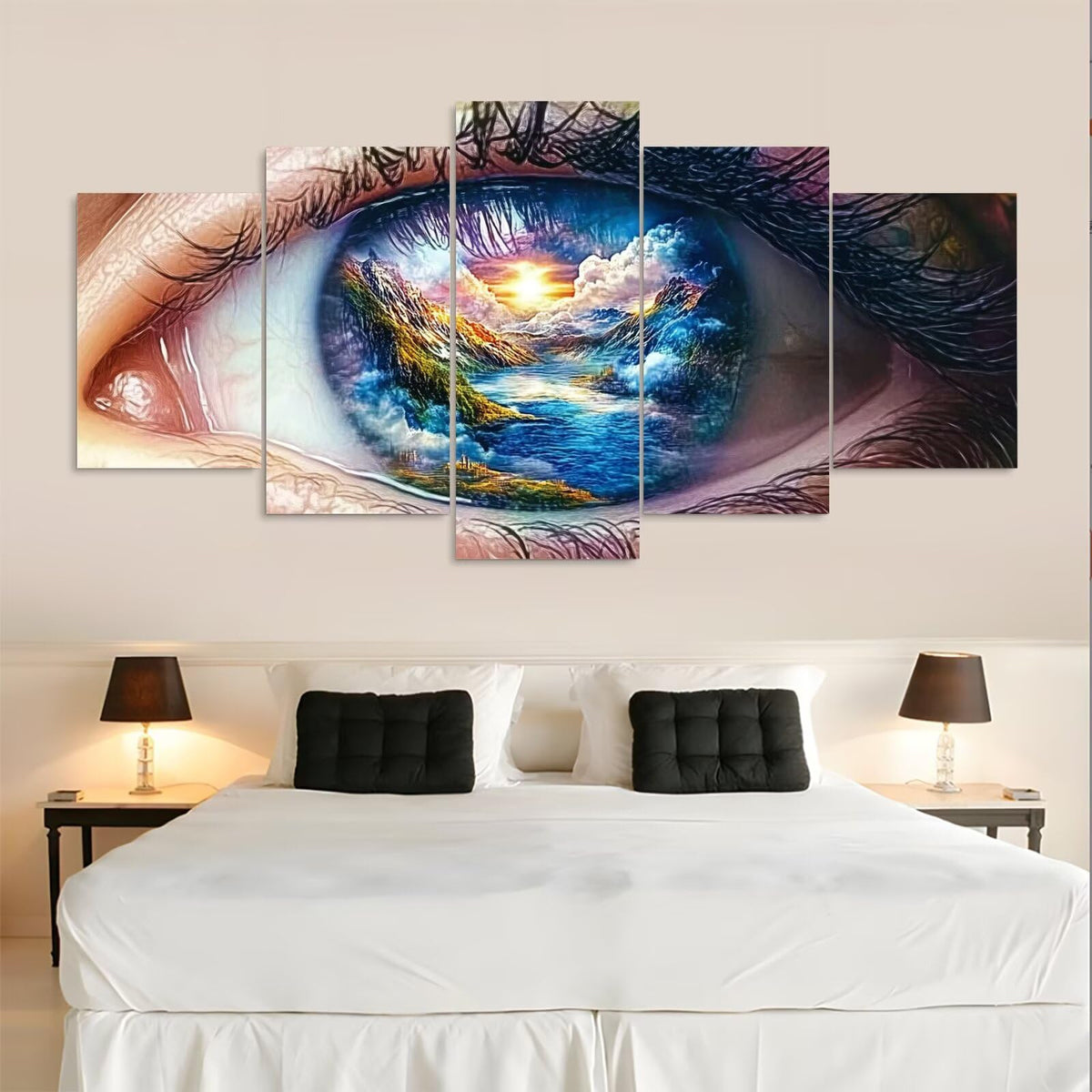 Diamond Painting Kit Fantasy Diamond Art Kits for Adults Eyes 2 Full Drill Diamond Dots Crystal Rhinestone Gems Arts and Crafts for Home Decor Gifts for Women Teenage Girls 59x118in 5 Panel 0b-1108
