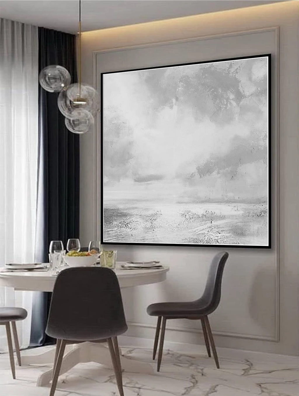 Abstract Black And White Thick Texture Canvas Wall Art Hand Painted Oil Painting Wall Decor Acrylic Canvas Craft For Home Decor 40x40 inches
