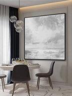 Abstract Black And White Thick Texture Canvas Wall Art Hand Painted Oil Painting Wall Decor Acrylic Canvas Craft For Home Decor 40x40 inches