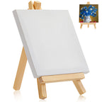300pcs/150 Pack Mini Canvas with Easel for Painting Wood 6 x 6 Inch