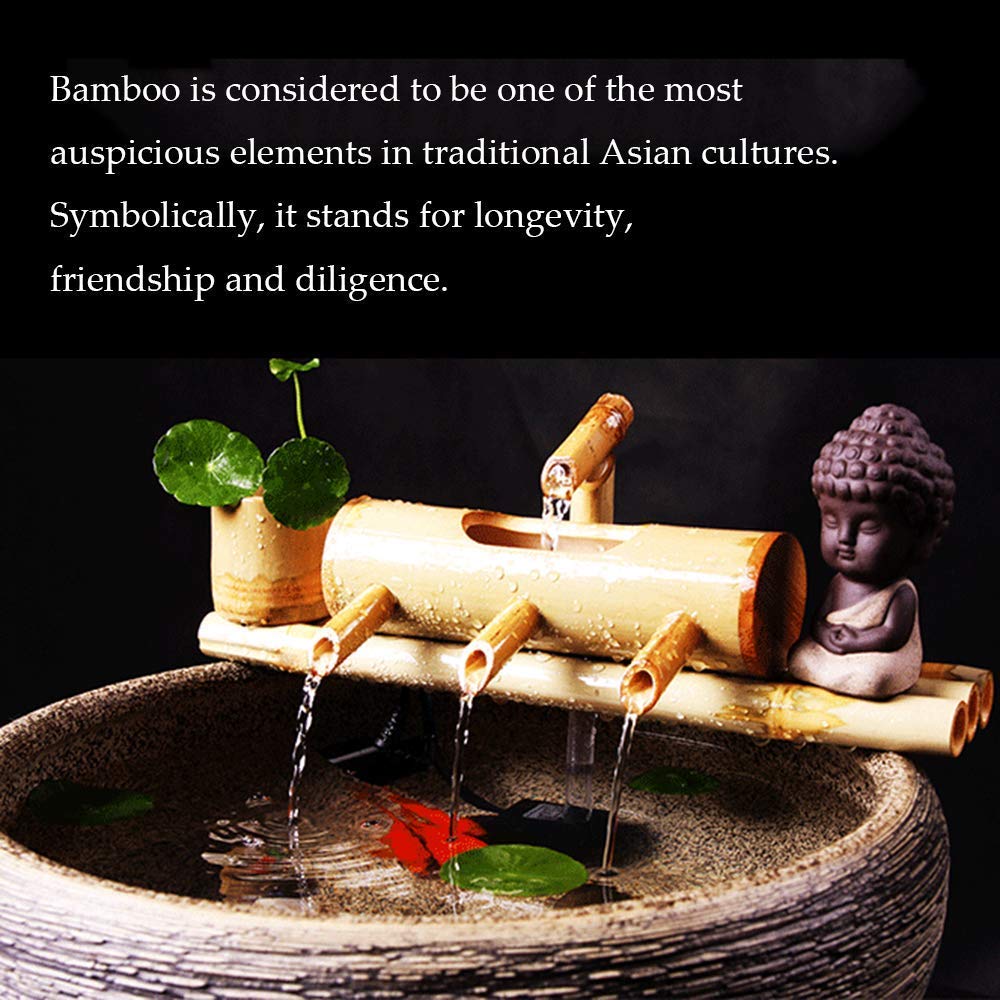 Bamboo Fountain Water Water Fountain Outdoor Japanese Gardenspout and Pump Sculptures Statues Home Decoration Arts Crafts Artwork,25Cm,Indoor Fountain Water Zen (50Cm)