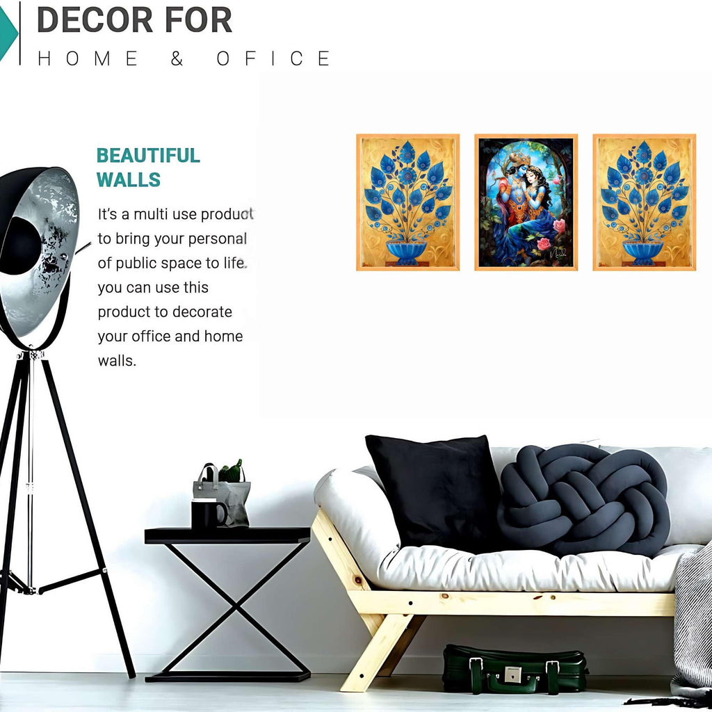 An'Divas Crafts Set of Three Wall Paintings for Wall Decoration Large Framed Wall Paintings for Living Room & Bedroom Wall Art for Home Decoration & Office Wall Decor (24x18 inch CH-WD3-9)