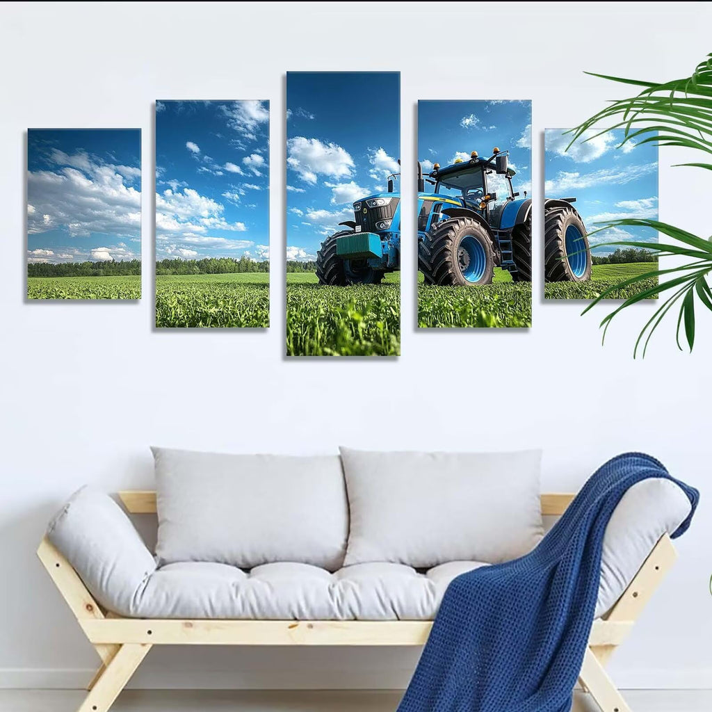 5 Pack Diamond Painting Kits Grassland Tractor Large Diamond Painting Kits for Adults, Crystal Gems Arts and Crafts, DIY Full Drill Embroidery Paintings for Home Wall Decor 300x180cm/120x78in q-9328