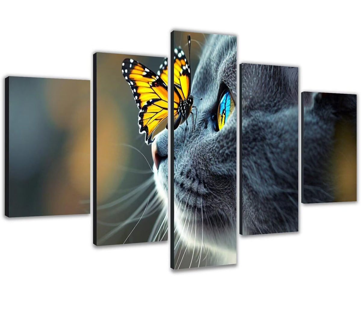 Diamond Painting Kit Cat Diamond Art Kits for Adults Butterfly 63 Full Drill Diamond Dots Crystal Gems Arts and Crafts for Home Wall Decor Gifts for Women Teenage Girls 59x118in 5 Panel 0b-1300