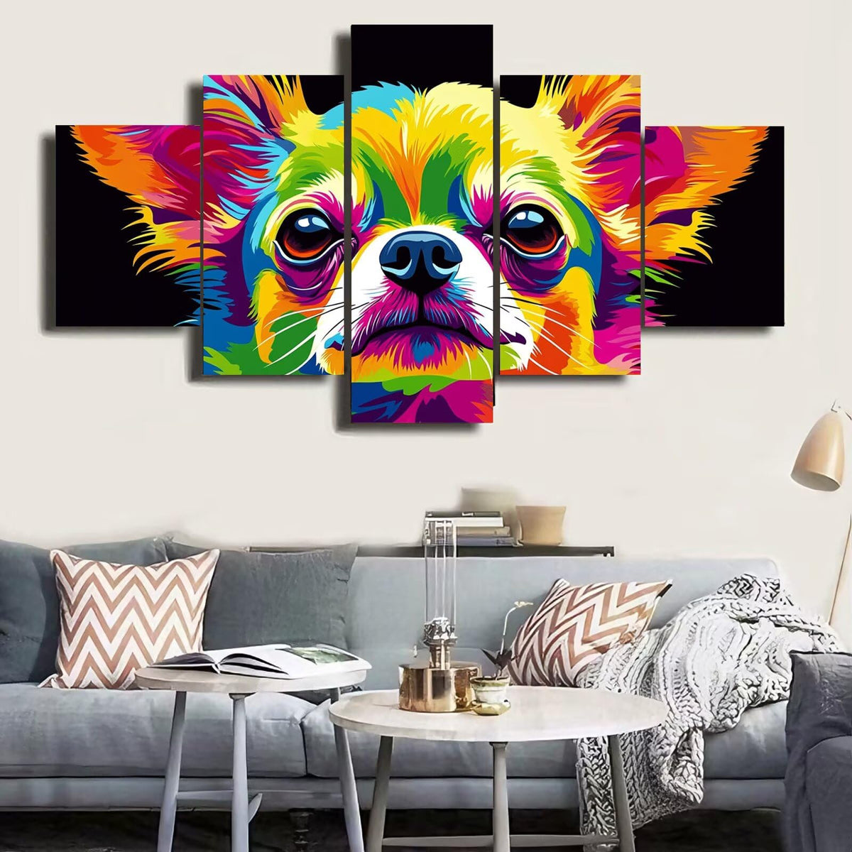 Diamond Painting Kit Animal Diamond Art Kits for Adults Dog Full Drill Diamond Dots Crystal Rhinestone Gems Arts and Crafts for Home Wall Decor Gifts for Women Teenage Girls 59x118in 5 Panel 0b-684