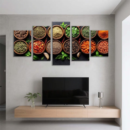 5 Pack Diamond Painting Kits Kitchen Seasoning Large Diamond Painting Kits for Adults, Crystal Gems Arts and Crafts, DIY Full Drill Embroidery Paintings for Home Wall Decor 250x150cm/100x60in q-3606