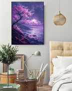 Cherry Blossoms Diamond Art Kits for Adults Beginners, Ocean Diamond Painting Large 36x48inch, 5D Gem Art Crafts for Adults Mosaic Kits, Full Drill Square Dimond Crystal Paintings, Home Decor -zjn26TX