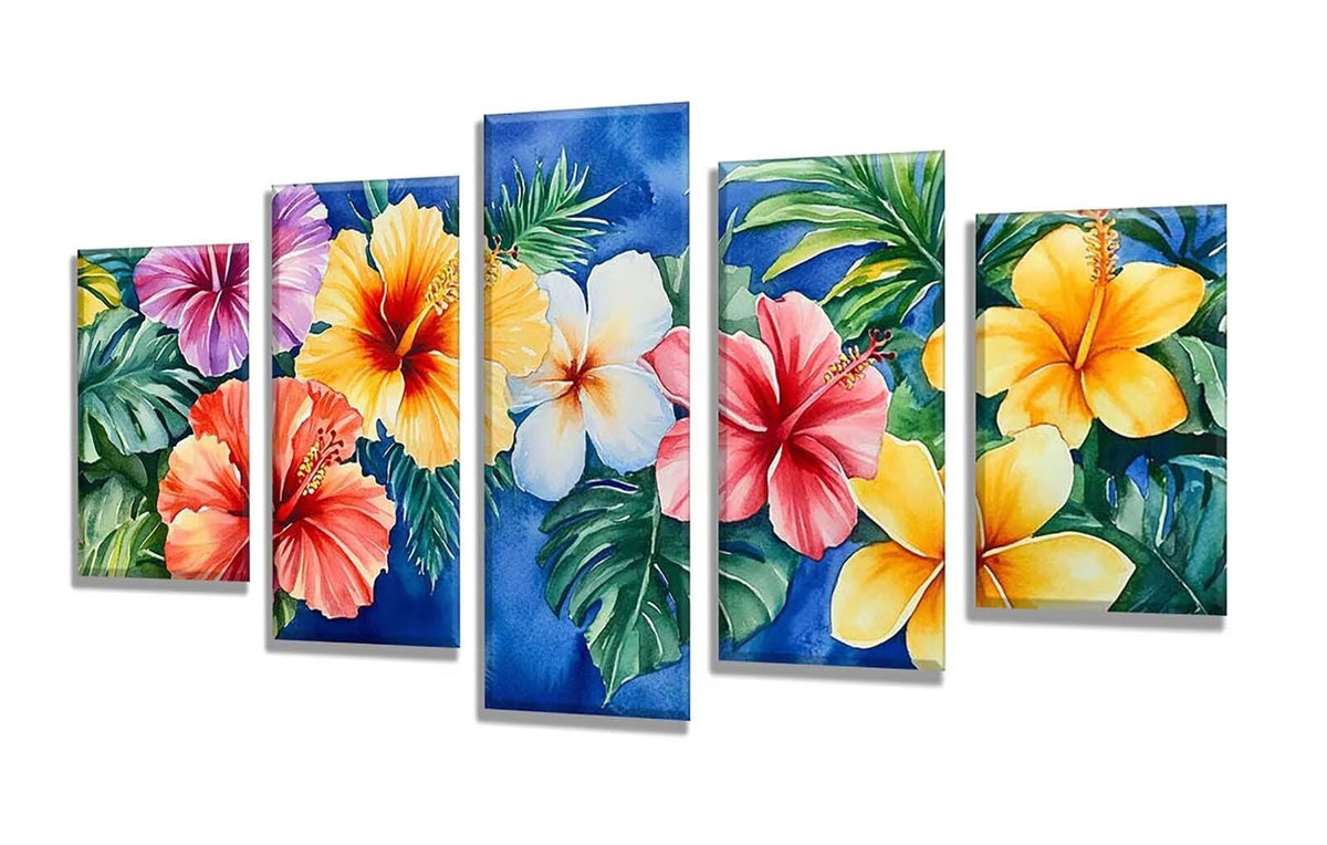 Diamond Painting Color Flower 5 Panel Diamond Art Kits for Adults, 5D DIY Full Drill Rhinestone Embroidery Paintings, Cross Stitch Crystal Art Paint by Numbers Crafts, Home Decor 109x65in q-9261