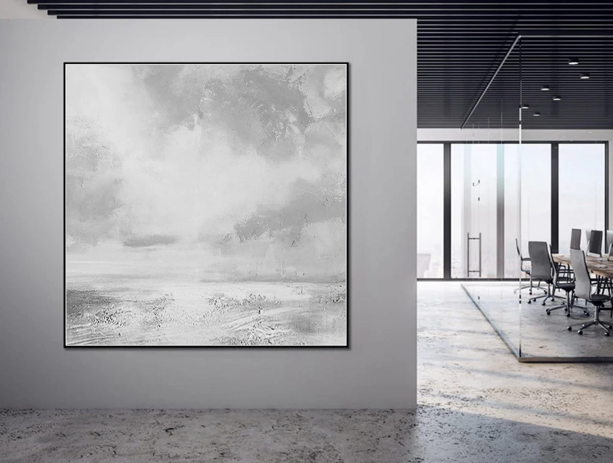 Abstract Black And White Thick Texture Canvas Wall Art Hand Painted Oil Painting Wall Decor Acrylic Canvas Craft For Home Decor 40x40 inches