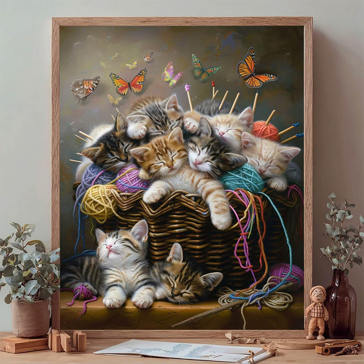 Cat 5D Diamond Art, DIY Diamond Painting Kits Butterfly, 36x48in A-4971