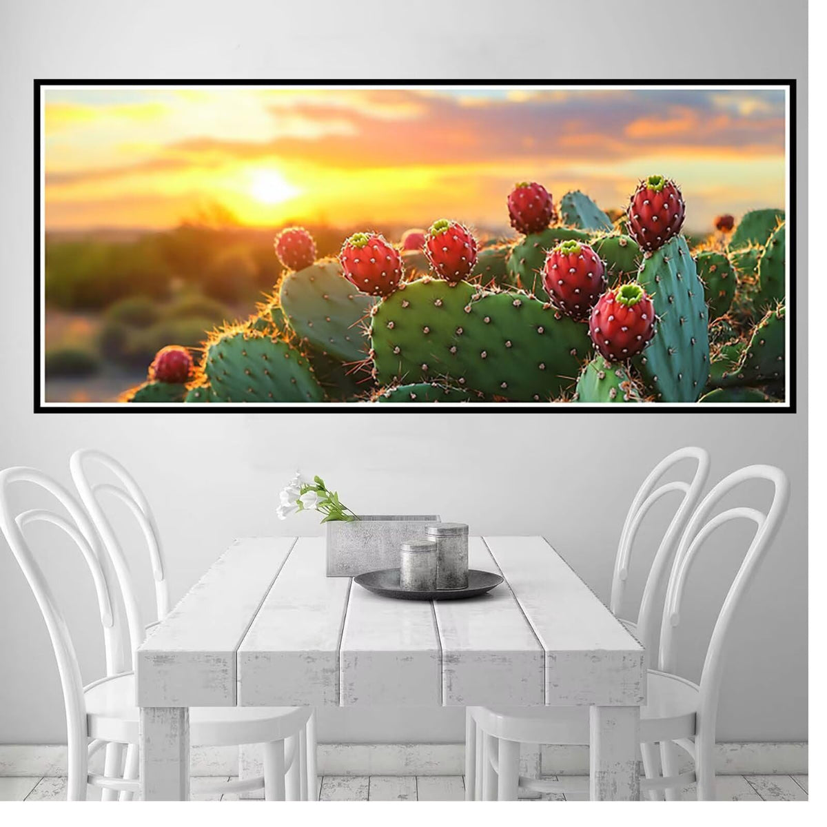 Cactus Diamond Painting Kit, Flower Diamond Art Kits for Adults Beginner 5D DIY Full Drill Round Rhinestone Gem Art Crafts for Adults with Complete Tools for Home Decor, Gifts 36 X 72 Inch -yym26035P