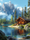 Diamond Art Landscape Diamond Painting Houses Dimond Art Painting for Adults Beginners, 5D Crystal Gem Crafts Mosaic Kits for Adults Hobbies for Women Gifts, Room Decor, 36 X 48 Inch Canvas -zjn2506EO