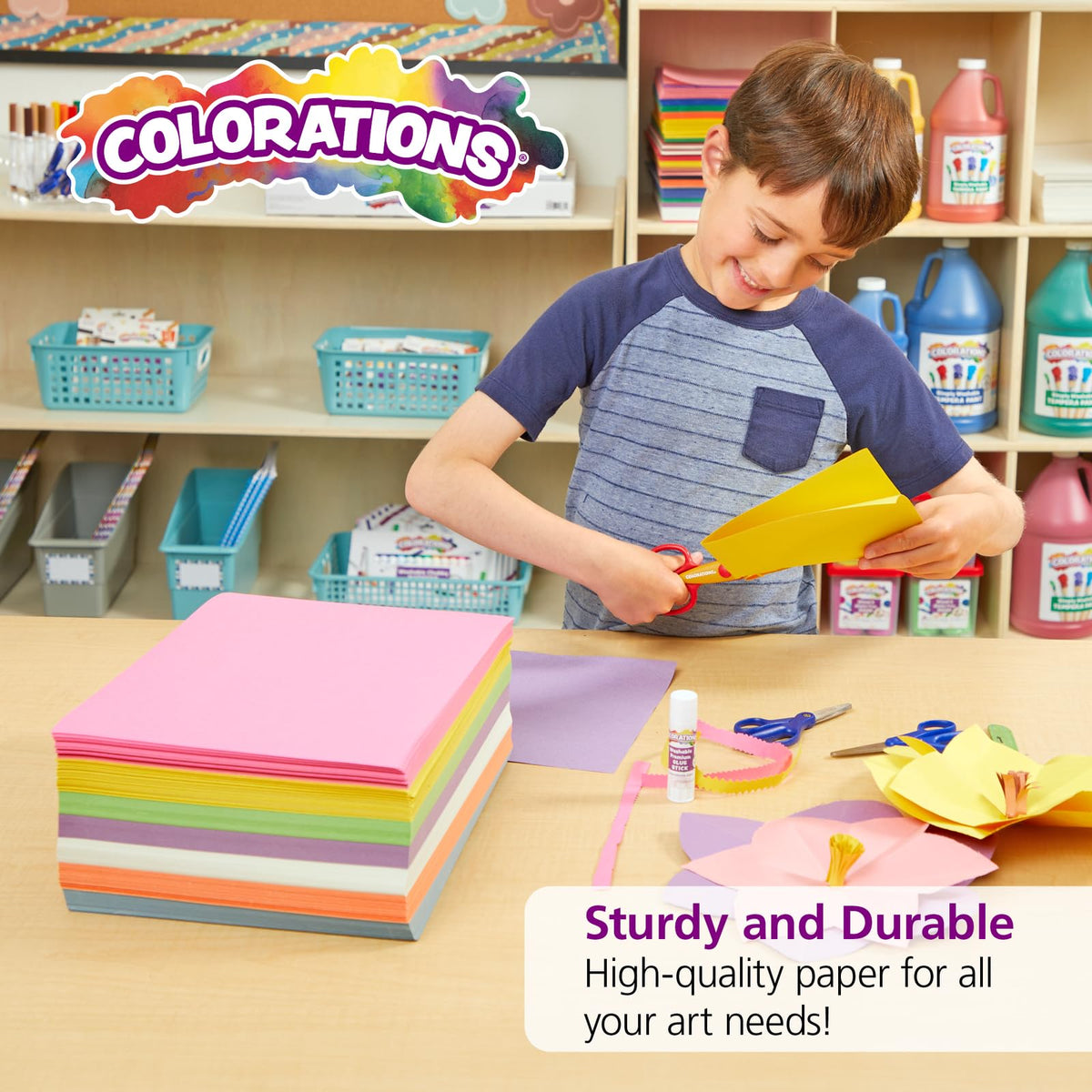 Colorations Bright Construction Paper Smart Pack - (Pack of 6)