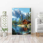 Diamond Art Landscape Diamond Painting Houses Dimond Art Painting for Adults Beginners, 5D Crystal Gem Crafts Mosaic Kits for Adults Hobbies for Women Gifts, Room Decor, 36 X 48 Inch Canvas -zjn2506EO