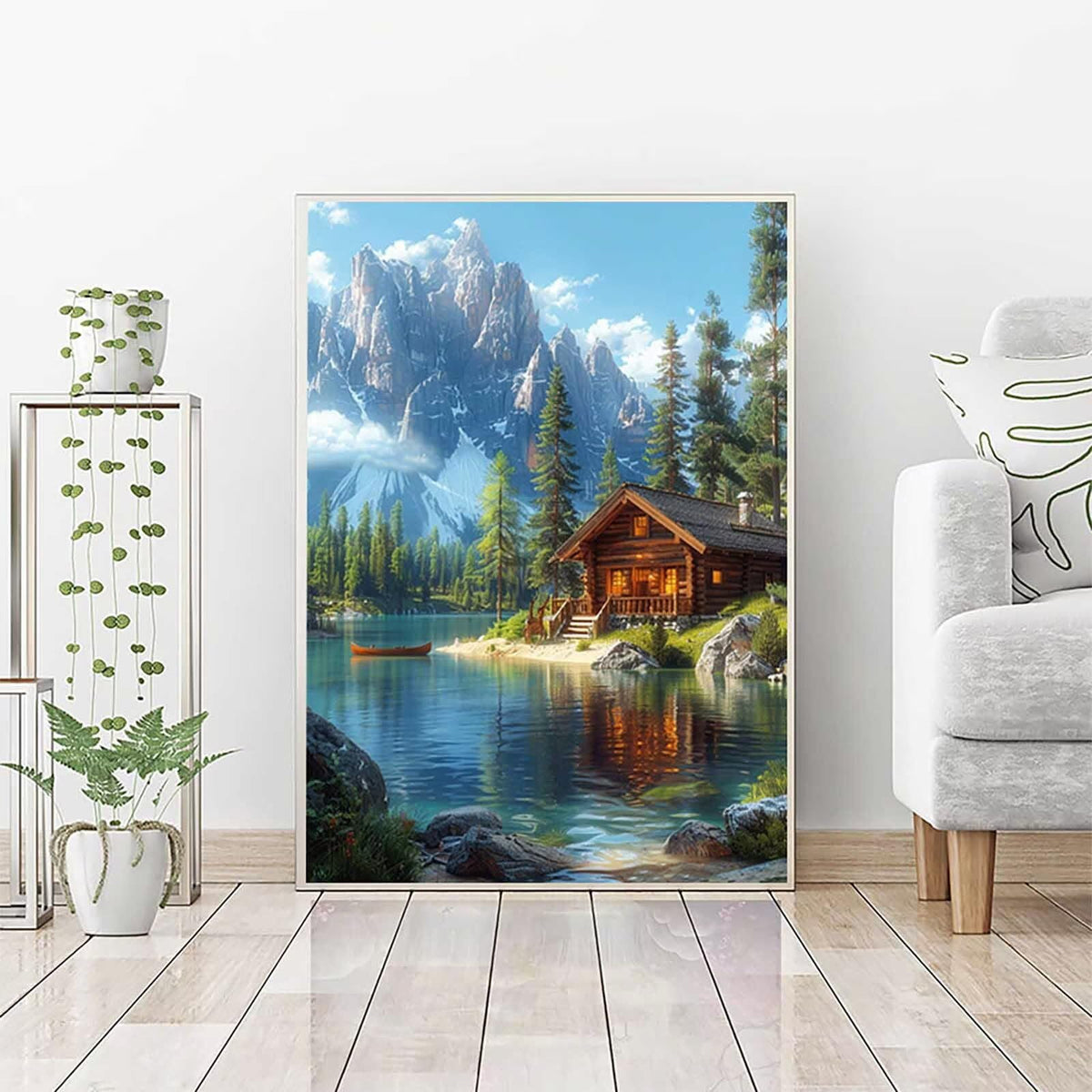Diamond Art Landscape Diamond Painting Houses Dimond Art Painting for Adults Beginners, 5D Crystal Gem Crafts Mosaic Kits for Adults Hobbies for Women Gifts, Room Decor, 36 X 48 Inch Canvas -zjn2506EO