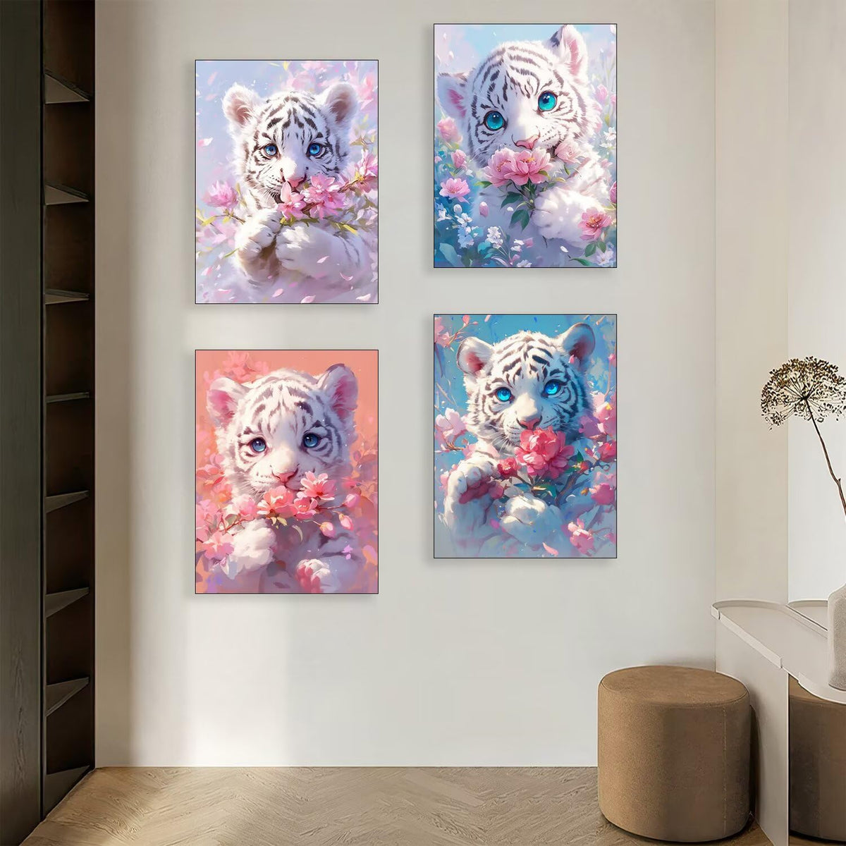 4 Pack Animal Diamond Art Kits for Adults 24x36inch 5D Gem Paint by Numbers Kit for Adults, Full Drill Cute Diamond Painting Kits for Beginners, DIY Wall Art Crystal Painting Craft Kits Gifts O-166y