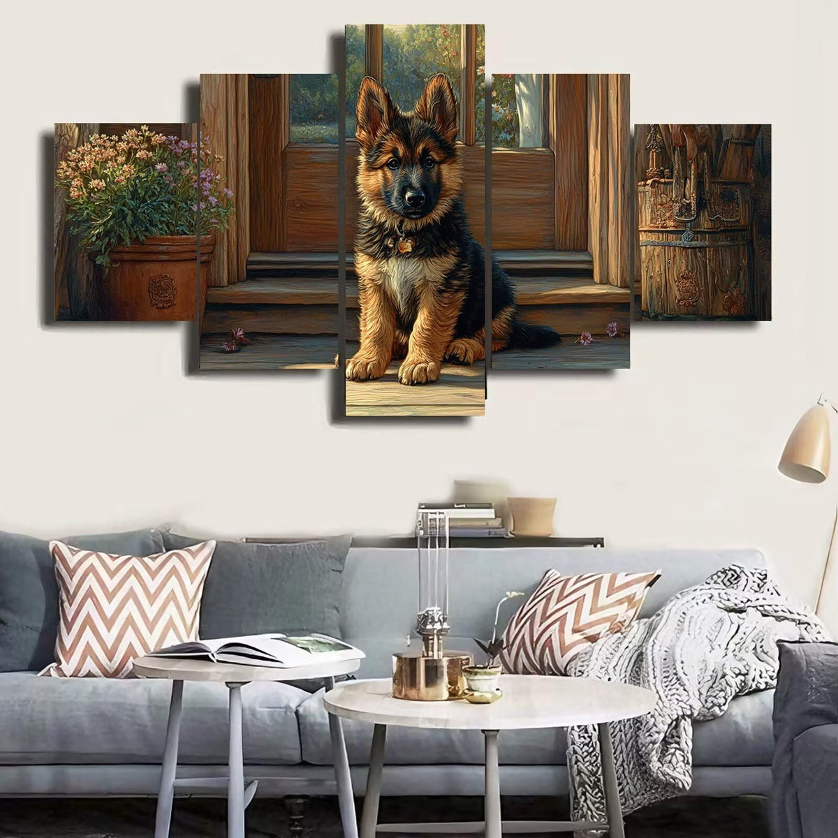 Diamond Painting Kit Dog Diamond Art Kits for Adults Animal Full Drill Diamond Dots Crystal Rhinestone Gems Arts and Crafts for Home Wall Decor Gifts for Women Teenage Girls 59x118in 5 Panel 0b-552