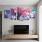 5 Pack Diamond Painting Kits Abstract Cherry Blossoms Large Diamond Painting Kits for Adults, Crystal Gems Arts and Crafts, DIY Full Drill Embroidery Paintings, for Home Decor 250x150cm/100x60in q-559