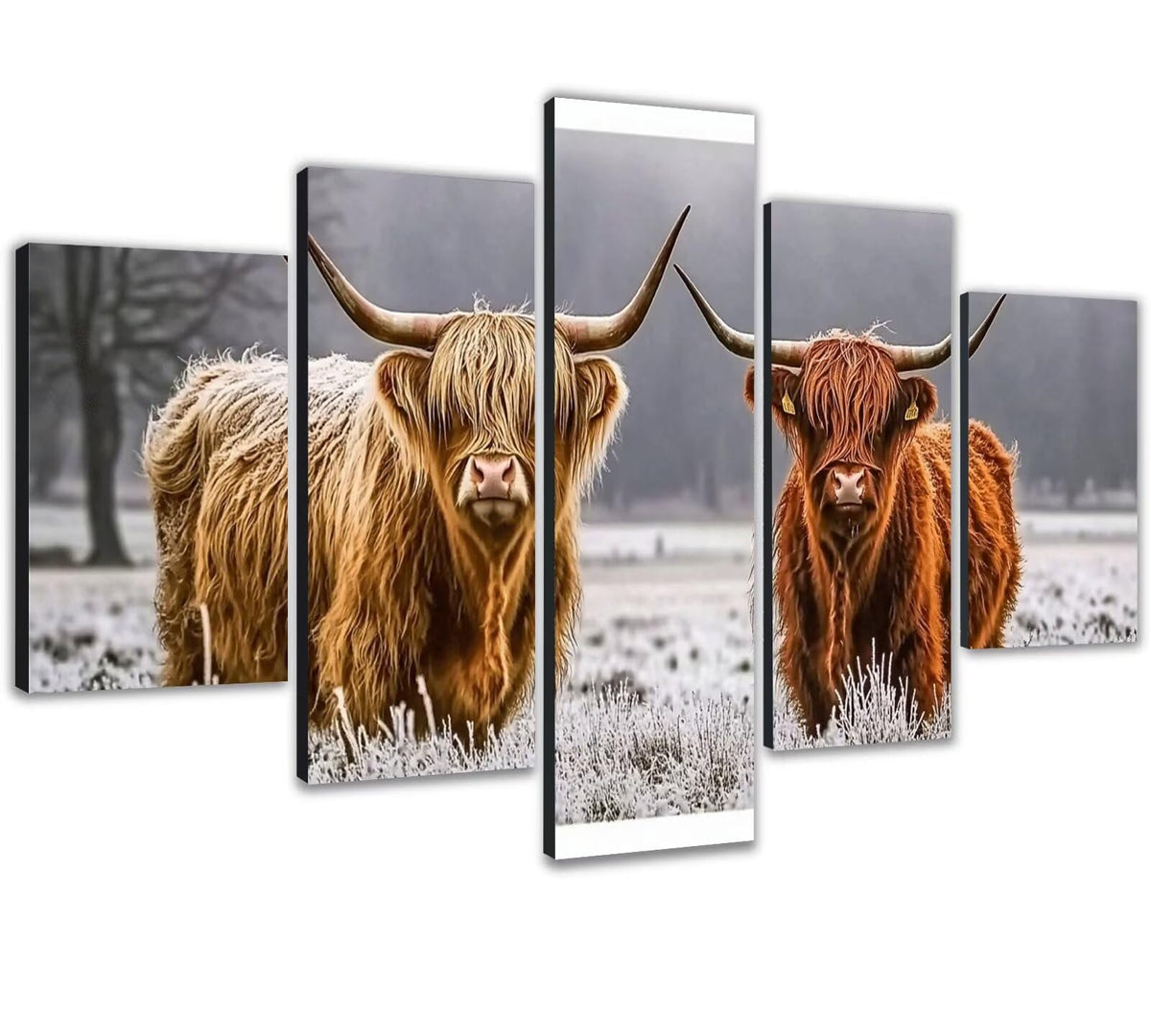 Diamond Painting Kit Animal Diamond Art Kits for Adults Highland Cattle Full Drill Diamond Dots Crystal Gems Arts and Crafts for Home Wall Decor Gifts for Women Teenage Girls 59x118in 5 Panel 0b-760