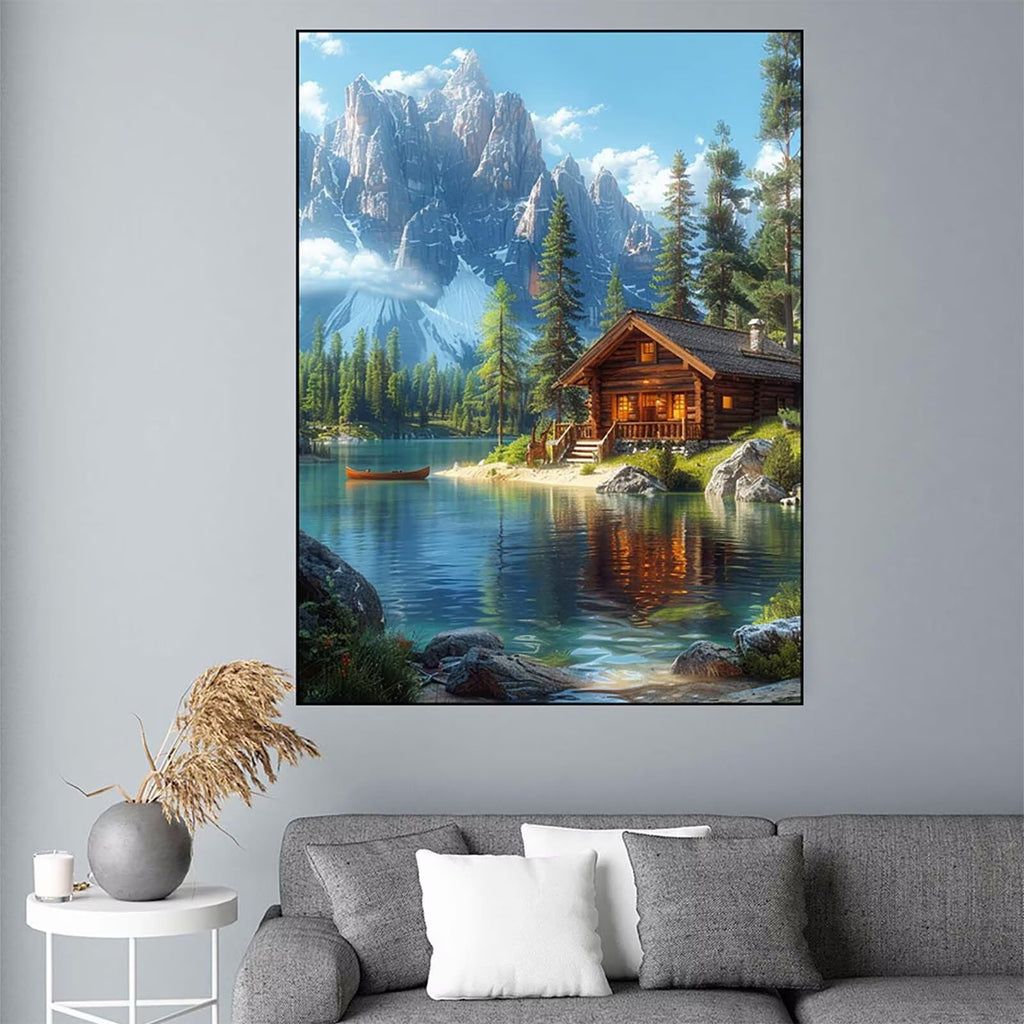 Diamond Art Landscape Diamond Painting Houses Dimond Art Painting for Adults Beginners, 5D Crystal Gem Crafts Mosaic Kits for Adults Hobbies for Women Gifts, Room Decor, 36 X 48 Inch Canvas -zjn2506EO