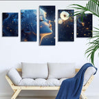 5 Pack Diamond Painting Kits Flower Girl Large Diamond Painting Kits for Adults, Crystal Rhinestone Gems Arts and Crafts, DIY Full Drill Embroidery Paintings, Home Wall Decor 250x150cm/100x60in q-2396