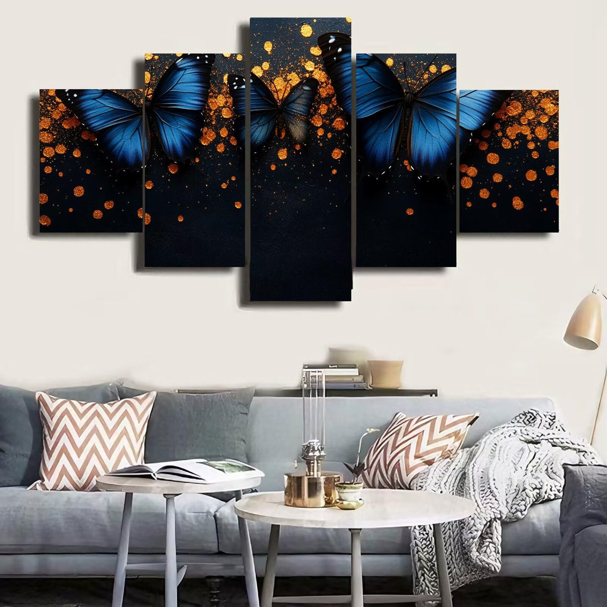 Diamond Painting Kit Butterfly Diamond Art Kits for Adults Fantasy 2 Full Drill Diamond Dots Crystal Gems Arts and Crafts for Home Wall Decor Gifts for Women Teenage Girls 59x118in 5 Panel 0b-1428
