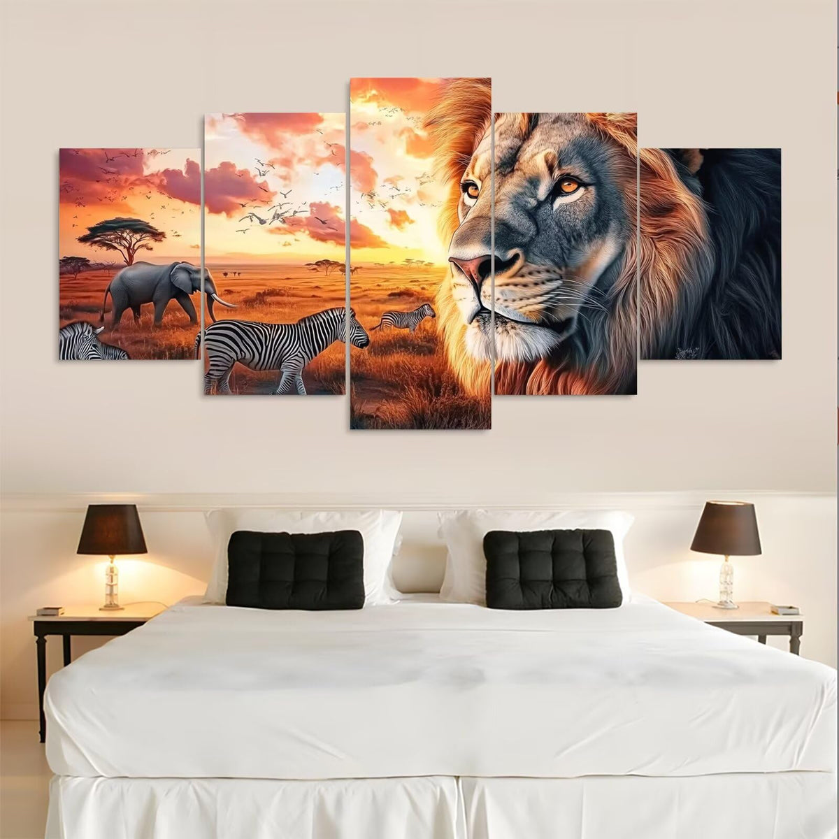 Diamond Painting Kit Animal Diamond Art Kits for Adults Landscape Full Drill Diamond Dots Crystal Gems Arts and Crafts for Home Wall Decor Gifts for Women Teenage Girls 59x118in 5 Panel 0b-1016