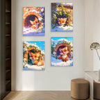 4 Pack Animal Diamond Art Kits for Adults 24x36inch 5D Gem Paint by Numbers Kit for Adults, Full Drill Fox Diamond Painting Kits for Beginners, DIY Wall Art Crystal Painting Craft Kits Gifts O-152y