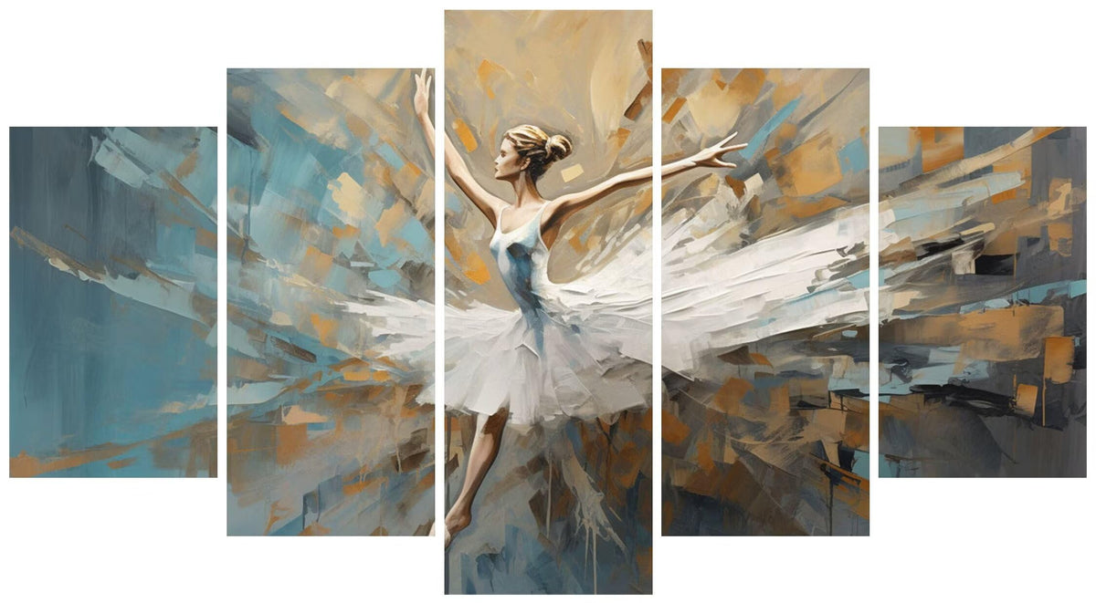 5 Panel Diamond Painting Kits 5D DIY Ballet Diamond Art Kits for Adults, Full Drill Round Diamond Dots Crystal Rhinestone Gems Arts and Crafts for Home Wall Decor Gifts 120x78in E-200