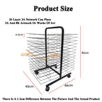 26 Tier Mobile Art Drying Rack Removable Metal Shelves,Lockable Wheels Space-Saving Storage for Classrooms,Studios,and Craft Rooms