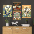 Bhavya Craft Emporium Hub Set of Four Wall Paintings for Wall Dacoration Large Framed Wall Paintings for Living Room & Bedroom Wall Art for Home Decoration & Office Wall Decor (13x10 inch CH-WD4-15)