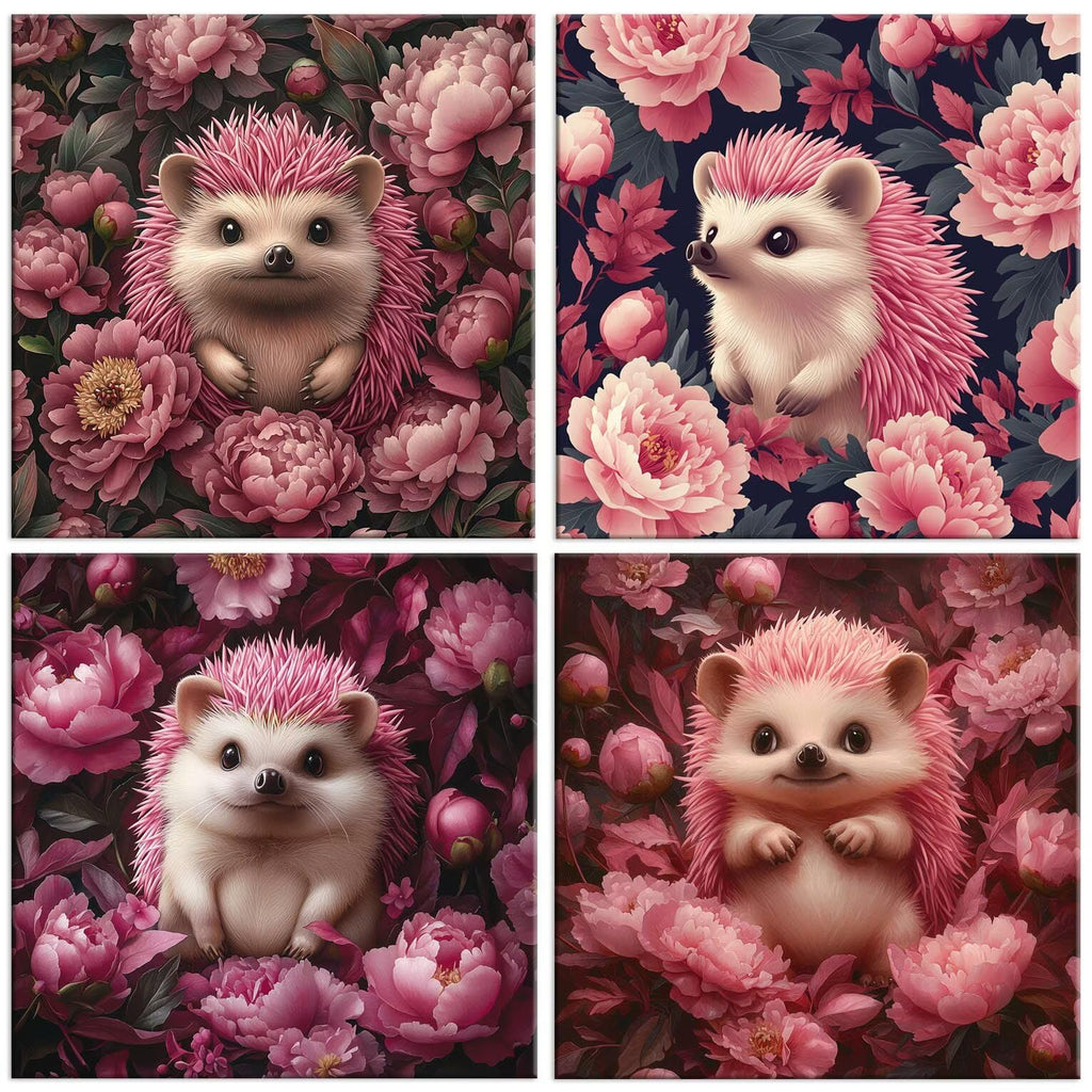 5D Diamond Painting Hedgehog Flower Diamond Art Kits 32 x 32 in S-100