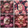 5D Diamond Painting Hedgehog Flower Diamond Art Kits 32 x 32 in S-100