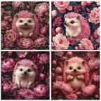 5D Diamond Painting Hedgehog Flower Diamond Art Kits 32 x 32 in S-100