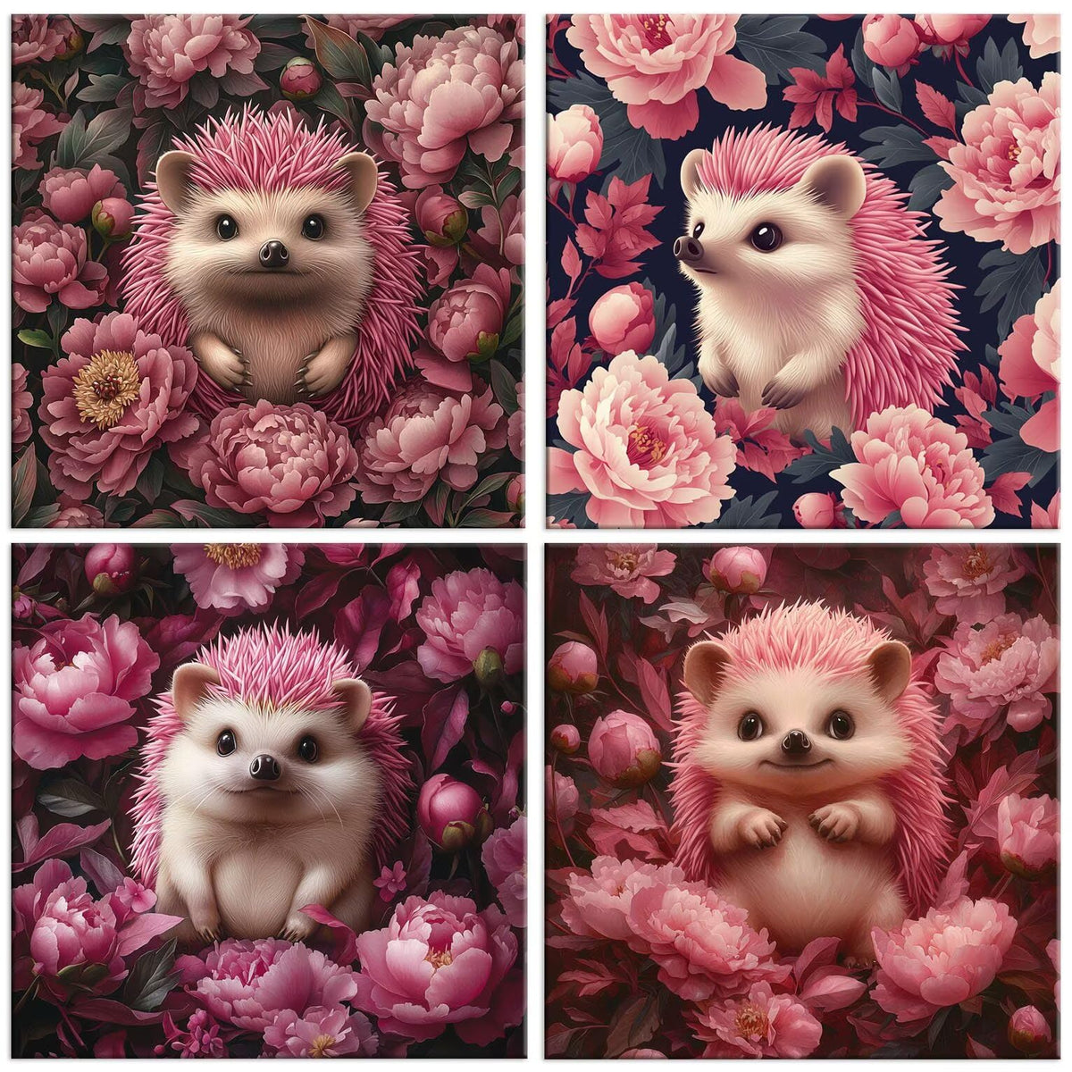5D Diamond Painting Hedgehog Flower Diamond Art Kits 32 x 32 in S-100