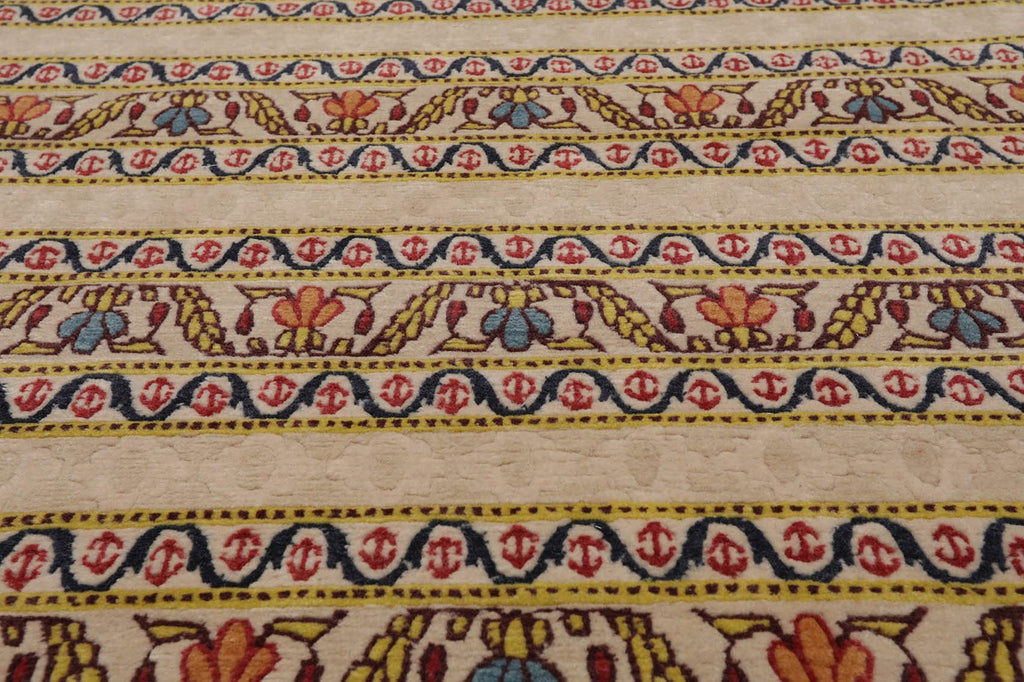4'x5'9'' Hand Knotted Wool Arts & Craft Oriental Area Rug Beige, Blue