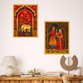 Bhavya Craft Emporium Hub Set of Two Wall Paintings for Wall Dacoration Large Framed Wall Paintings for Living Room & Bedroom Wall Art for Home Decoration & Office Wall Decor (18x12 inch CH-WD2-11)
