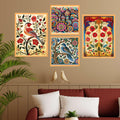 Bhavya Craft Emporium Hub Set of Four Wall Paintings for Wall Dacoration Large Framed Wall Paintings for Living Room & Bedroom Wall Art for Home Decoration & Office Wall Decor (13x10 inch CH-WD4-13)