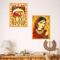 An'Divas Crafts Set of Two Wall Paintings for Wall Dacoration Large Framed Wall Paintings for Living Room & Bedroom Wall Art for Home Decoration & Office Wall Decor (24x18 inch CH-WD2-19)