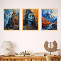 An'Divas Crafts Set of Three Wall Paintings for Wall Dacoration Large Framed Wall Paintings for Living Room & Bedroom Wall Art for Home Decoration & Office Wall Decor (18x12 inch CH-WD3-2)