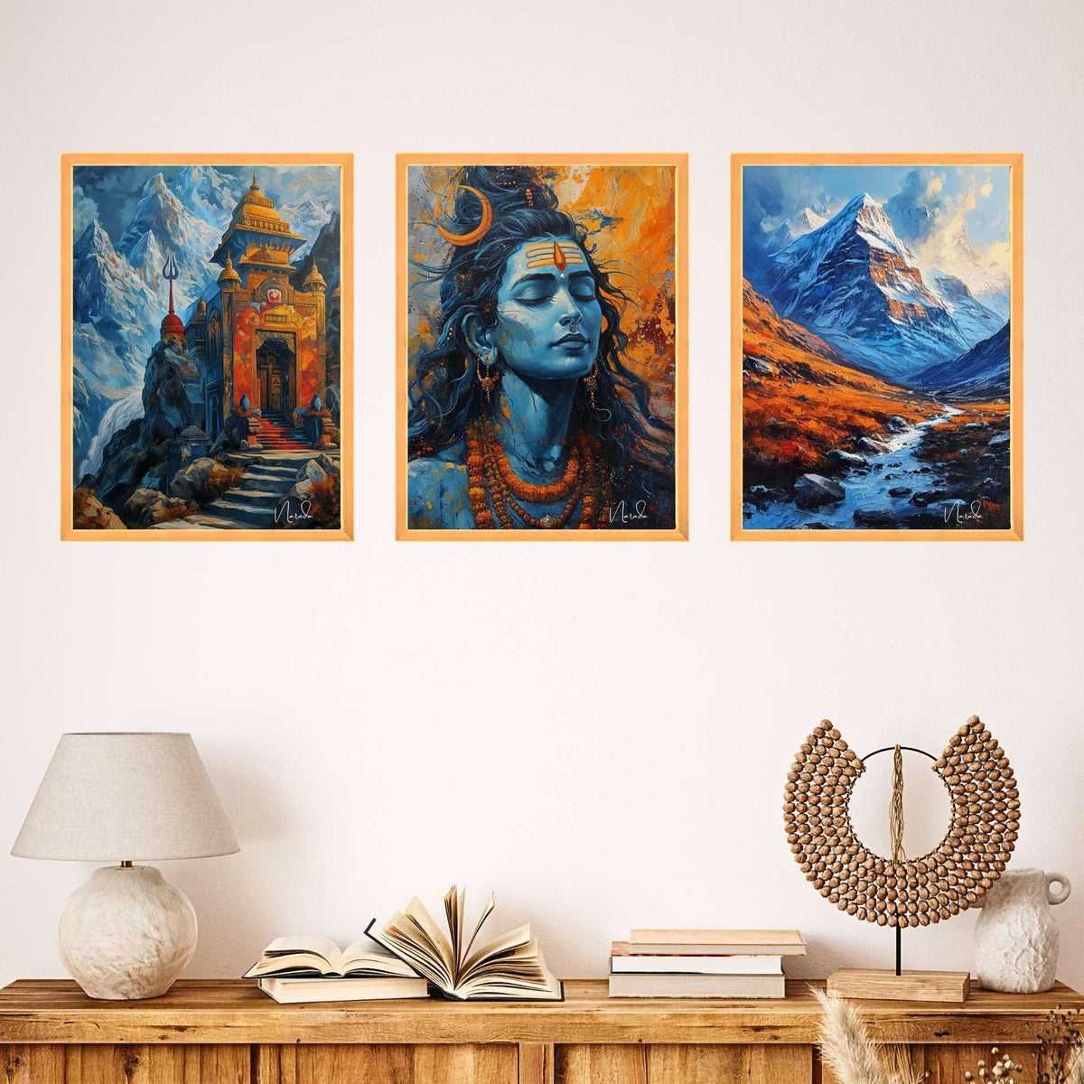 An'Divas Crafts Set of Three Wall Paintings for Wall Dacoration Large Framed Wall Paintings for Living Room & Bedroom Wall Art for Home Decoration & Office Wall Decor (18x12 inch CH-WD3-2)
