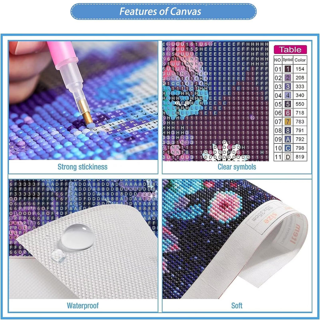 Diamond Painting Kit Flower Diamond Art Kits for Adults Religion Full Drill Diamond Dots Crystal Rhinestone Gems Arts and Crafts for Home Decor Gifts for Women Teenage Girls 59x118in 5 Panel 0b-1124