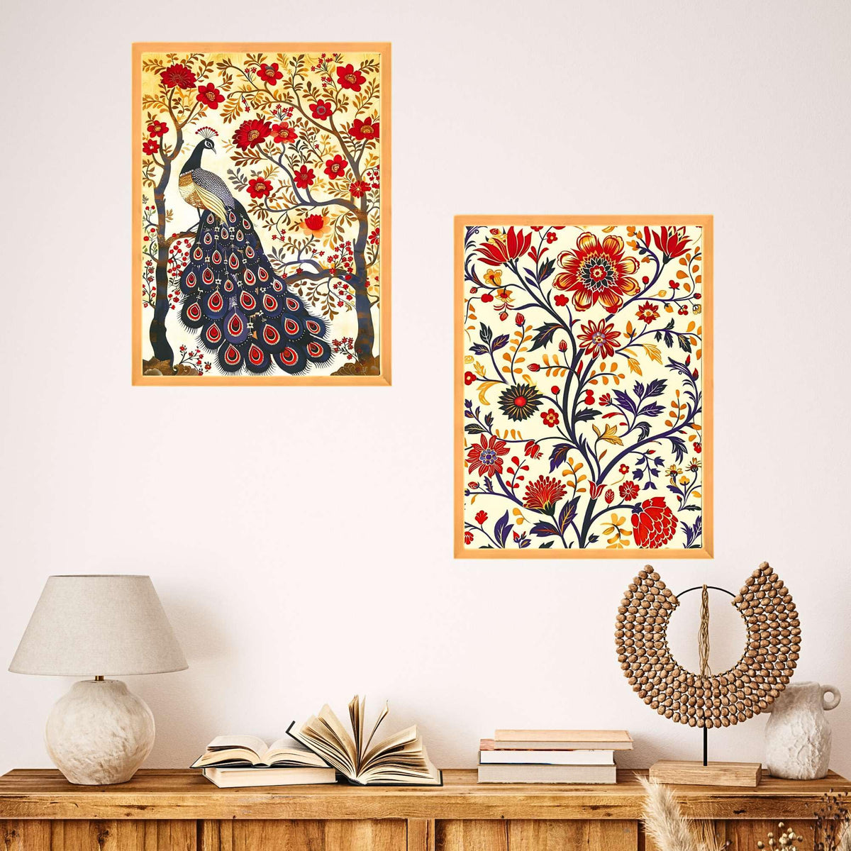 Bhavya Craft Emporium Hub Set of Two Wall Paintings for Wall Dacoration Large Framed Wall Paintings for Living Room & Bedroom Wall Art for Home Decoration & Office Wall Decor (18x12 inch CH-WD2-17)